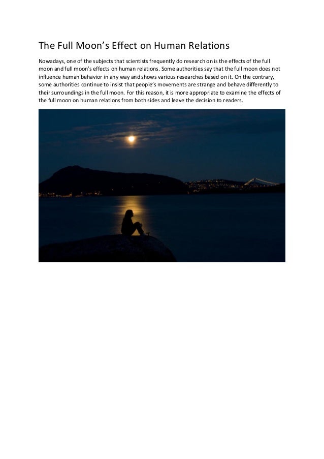 The Full Moon’s Effect on Human Relations