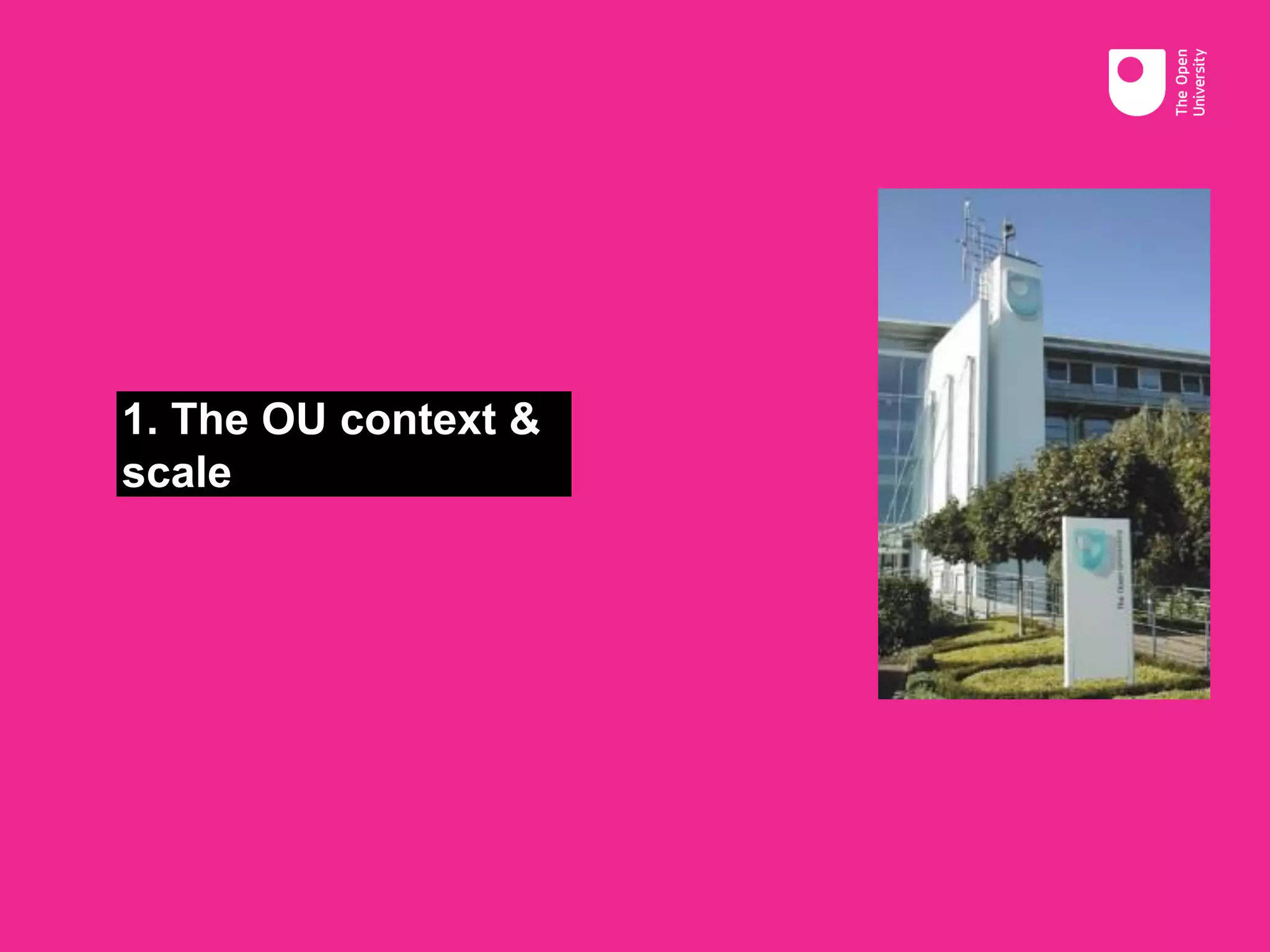 1. The OU context &
scale
 