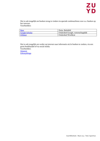 Zoeken Zoekstrategie Havikstraat