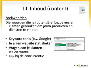 Gebruik zoekwoordenIn de paginatitel