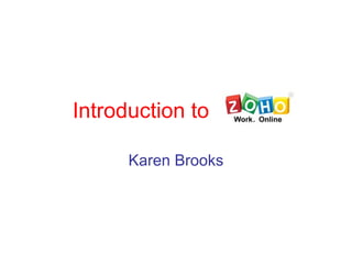 Introduction to Karen Brooks 