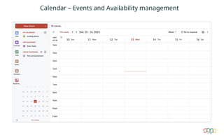 Calendar – Events and Availability management
 