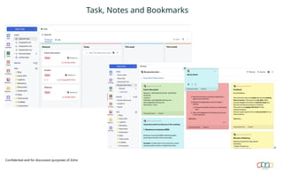 Task, Notes and Bookmarks
Confidential and for discussion purposes of Zoho
 