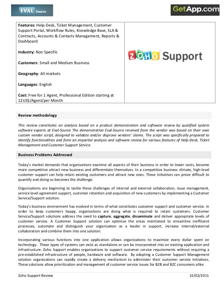 Zoho Support