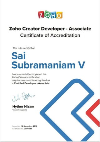 Zoho certification