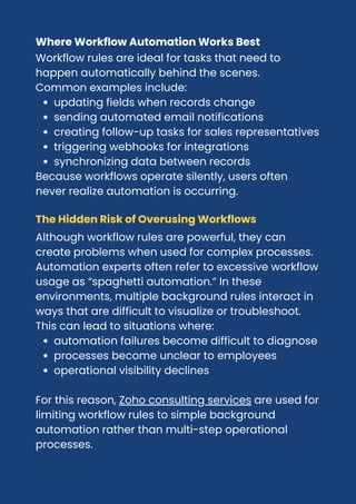 Zoho Workflow Template Examples Zoho Consultants Explain How to Choose the Right Automation Layer in ...