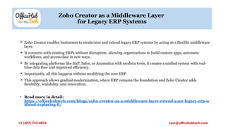 Zoho Creator as a Middleware Layer Extend Your Legacy ERP Without ...