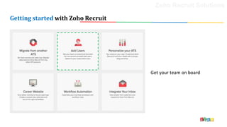 Zoho Recruit Solutions
Getting started with Zoho Recruit
Get your team on board
 