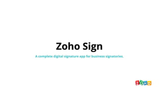 Zoho Sign Overview