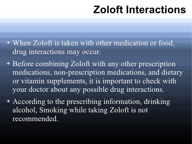 Zoloft Medication Interactions