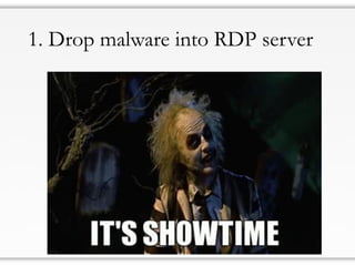 1. Drop malware into RDP server
 