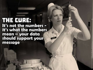 The Cure: It’s not the numbers - it’s what the numbers mean - your data should support your message
 