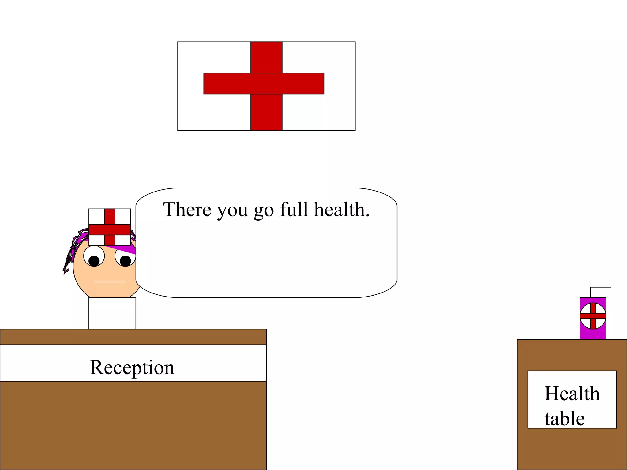 Reception Health table There you go full health. 