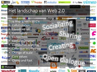 Troy Angrignon’s 10 C’s: Collaboration Conversation Community Connection Content Creation Cumulative Learning Collective Intelligence Change of scale Core values Cheap and Fast © Flickr / ramener © Flickr / ramener 