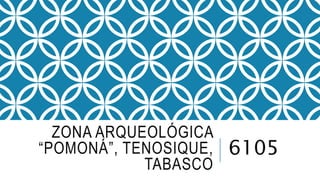 ZONA ARQUEOLÓGICA
“POMONÁ”, TENOSIQUE,
TABASCO
6105
 
