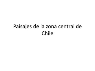 Paisajes de la zona central de
Chile
 