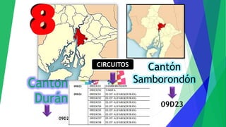 Cantón
Durán
09D24
Cantón
Samborondón
09D23
CIRCUITOS
 