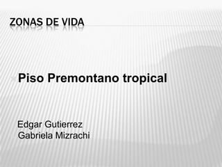 Zonas de vida Piso Premontano tropical   Edgar Gutierrez Gabriela Mizrachi 