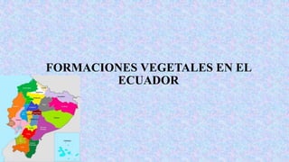 FORMACIONES VEGETALES EN EL
ECUADOR
 