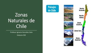 Zonas
Naturales de
Chile
Profesor Ignacio González Soto
Historia CDE
 