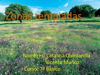 la
Zonas templadas
Nombres: Catalina Quintanilla
Vicente Muñoz
Curso: 7º Básico
 