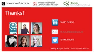 Thanks!
M.H.C.Meijers@uva.nl
Marijn Meijers
Marijn Meijers - ASCoR, University of Amsterdam
@MHCMeijers
 