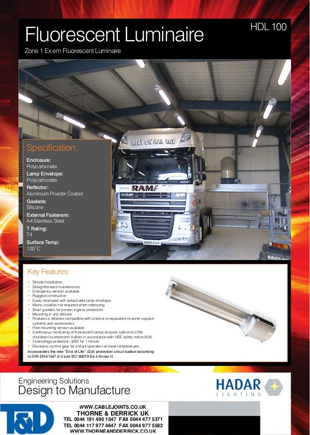 zone 1 atex lighting fluorescent luminaires hadar hdl100 2 x 18wat