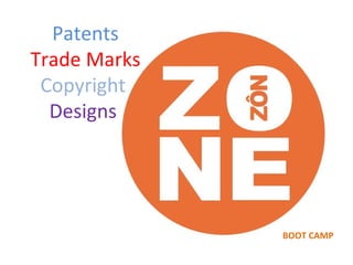 Patents Trade Marks Copyright   Designs   BOOT CAMP 