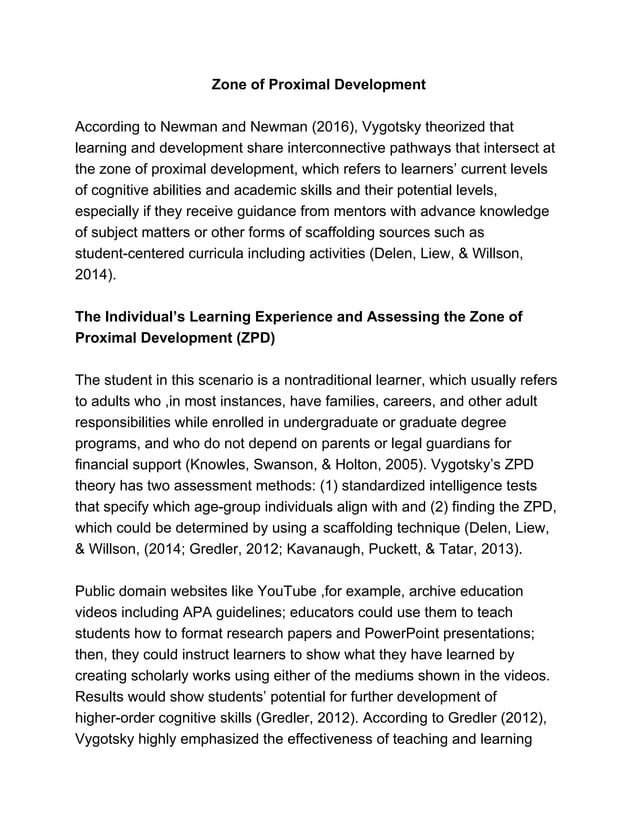 Zone of Proximal Development | PDF