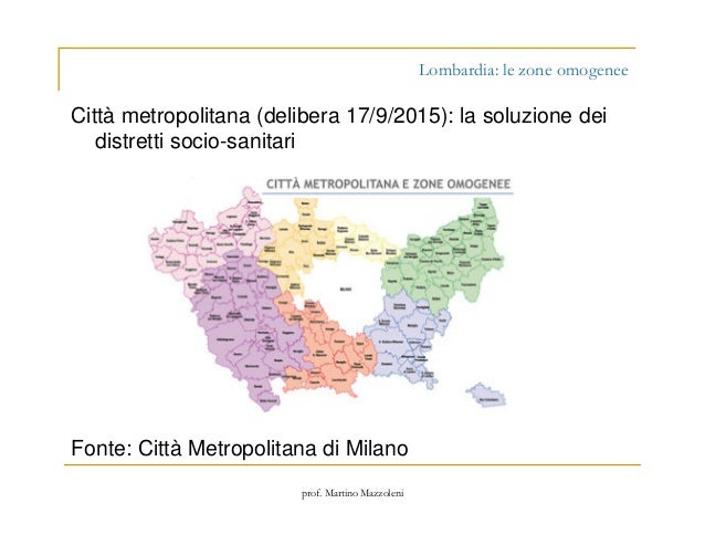 Zone omogenee e governance territoriale