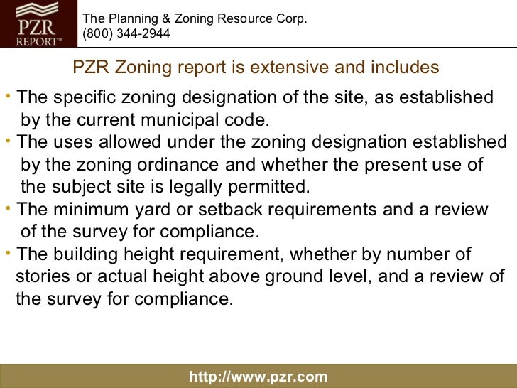 Zoning Analysis, Documents and Reports