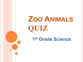 Zoo Animals   QUIZ 1st Grade Science 