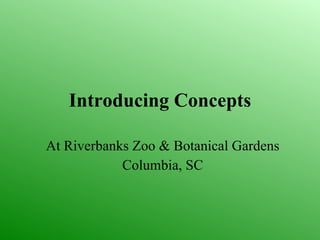 Introducing Concepts At Riverbanks Zoo & Botanical Gardens Columbia, SC 
