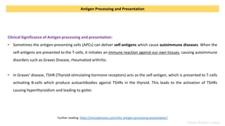 Yahyea Baktiar Laskar
Antigen Processing and Presentation
Clinical Significance of Antigen processing and presentation:
• ...