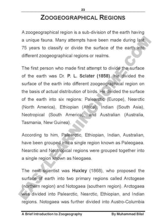 Zoogeography full syllabus