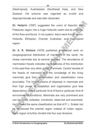 Zoogeography full syllabus