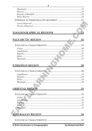 Zoogeography full syllabus