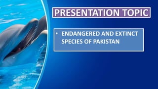 ENDANGERED AND EXTINCT SPECIES IN PAKISTAN | PPTX