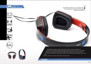 S[YHÅL_PISLJHISL^P[O0U3PUL4PJYVWOVUL 
which allows you to skip music  answer 
/hang-up calls easily 
7YVMLZZPVUHSXHSP[`JSVZLKIHJRJ`UHTPJZ[LYLVTVUP[VYOLHKWOVULZ  
Great choice for project studio engineers, home recordists and music enthusiats 
Adjustable cushioned headband and lightweight design for maximum comfort 
Mic-switch to adapt the connection to all kinds of smart phone and tablets with 3.5mm 
plug 
+`UHTPJTT/PÄKYP]LYKLSP]LYKLLWK`UHTPJIHZZ    
10 
 