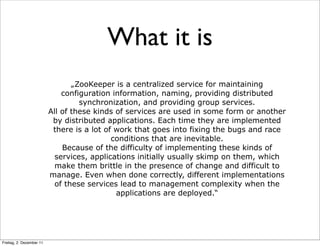 Zookeeper at the bigdata roundtable | PDF