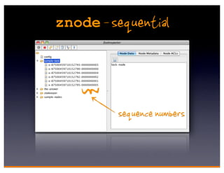 znode - sequential



  {
         sequence numbers
 