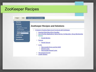ZooKeeper Recipes
 