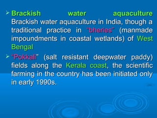 Freshwater, Brackish water and Marine fish culture of India by Dr. S. G. Chebbi