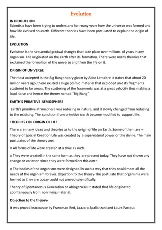 Short note or Research project (Evolution) in Zoology .pdf