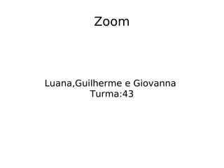 Zoom
Luana,Guilherme e Giovanna
Turma:43
 
