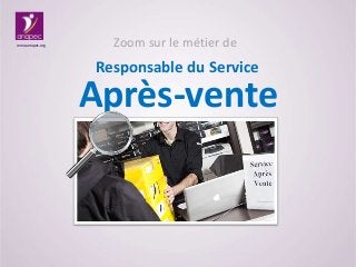 www.anapec.org

Zoom sur le métier de

Responsable du Service

Après-vente

 