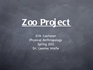 Zoo Project ,[object Object],[object Object],[object Object],[object Object]