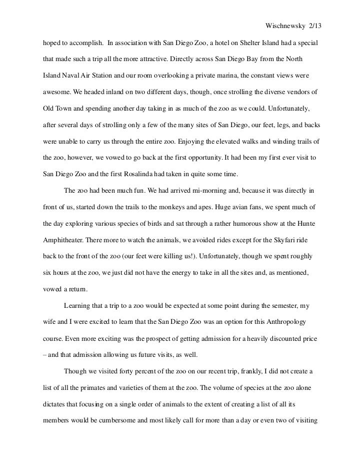 Writing an admission essay zoo