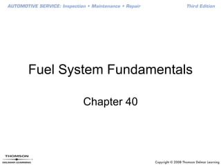 Fuel System Fundamentals
Chapter 40
 