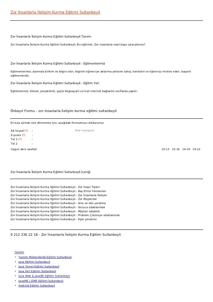 Zor İnsanlarla İletişim Kurma Eğitimi SultanbeyliZor İnsanlarla İletişim Kurma Eğitimi Sultanbeyli TanımıZor İnsanlarla İl...